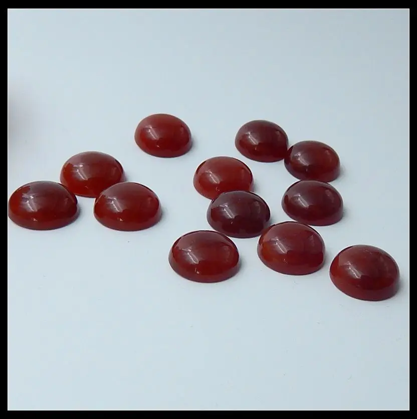 

Wholesale Sales beads!!!Natural Stone Red Agate Dome Flatback Round Gemstone Cabochon 16x7mm 2.64g/Pcs