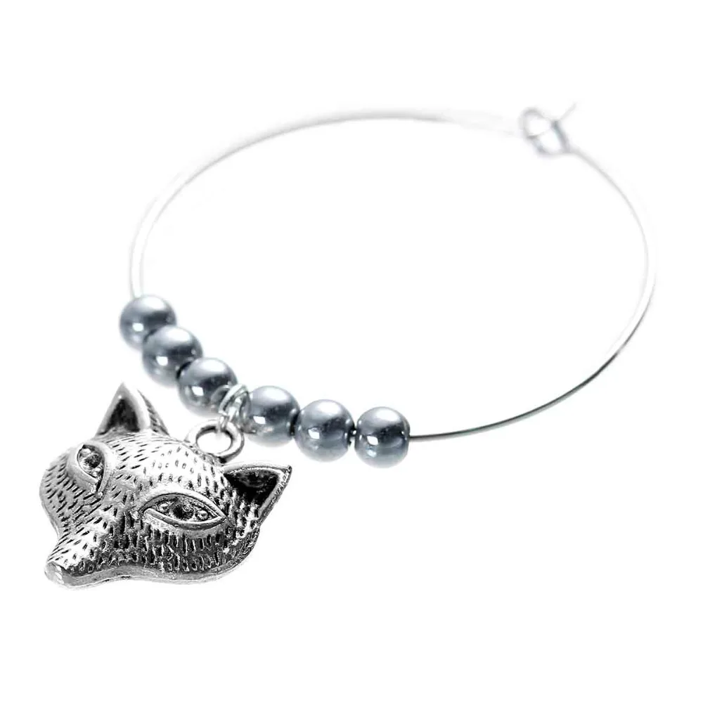 DoreenBeads Round Alloy Wine Glass Mark Table Decorations Wine Glass Charms Gifts Antique Sliver Color Fox Lion 4x3.5cm 1 Set DoreenBeads Round Alloy Wine Glass Mark Table Decorations Wine Glass Charms Gifts Antique Sliver Color Fox Lion 4x3.5cm 1 Set