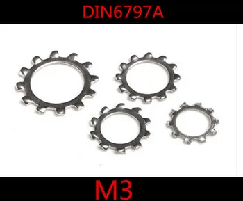 

200pcs DIN6797A M3 A2 Stainless Steel External Serrated Lock Washers Washer