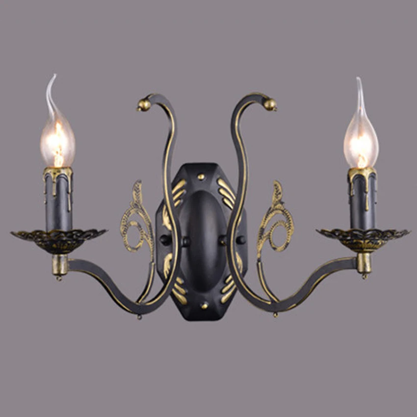 

European Style Iron Edison Wall Lamps with E14 base,Loft Style Candle Wall Light For Porch Living Room for Home Lighting