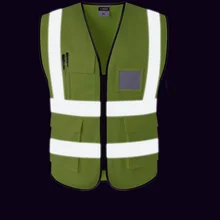 Высокая видимость предупреждающий жилет флуоресцентная Спецодежда Светоотражающая безрукавка с молнией мотоциклетный жакет с карманами куртка