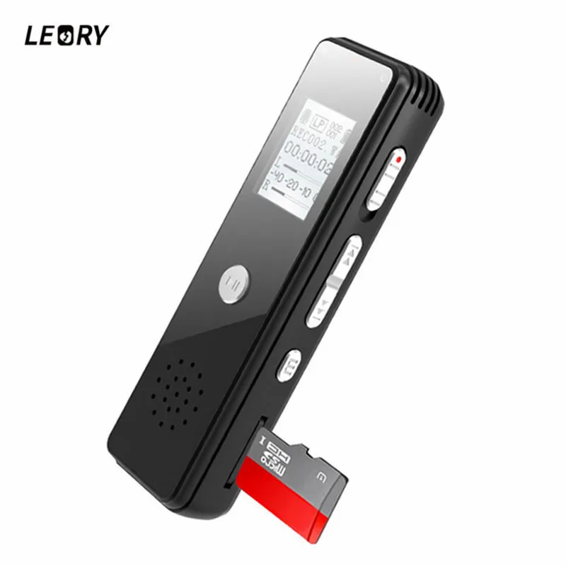LEORY Mini Digital Audio Voice Recorder Long Time Recording 8G Professional Dictaphone Mini MP3 Player TF Card