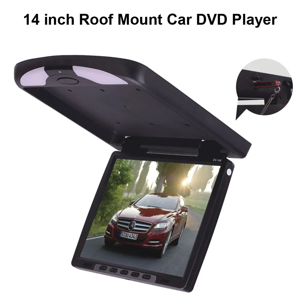 Автомобильный dvd плеер с креплением на крышу 14 дюймов|dvd player car stereo|dvd with rmvbdvd flip down |