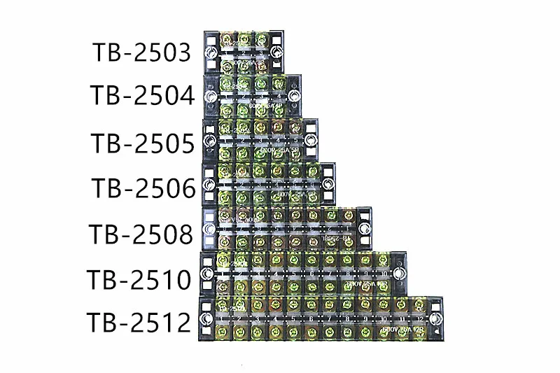 1 шт. двухрядная Клеммная колодка с винтовыми клеммами 600 в 25A TB 2503 / TB2504 TB2506 2508/TB 2512