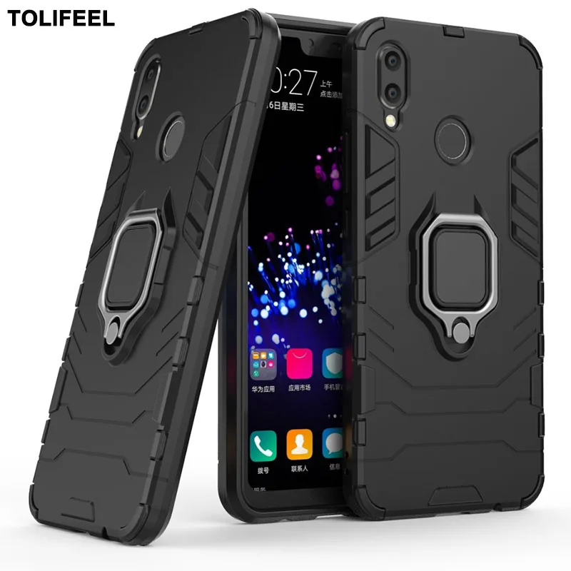 Magnetic Cover For Huawei Nova 3i Case Finger Ring Car Holder Stand P Smart+ Phone Back Anti-knock |
