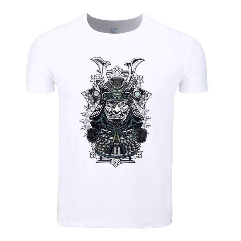 

Asian Size Men Print Samurai Warrior Fashion T-shirt O-Neck Short Sleeves Summer Casual Homme Tshirt HCP4077