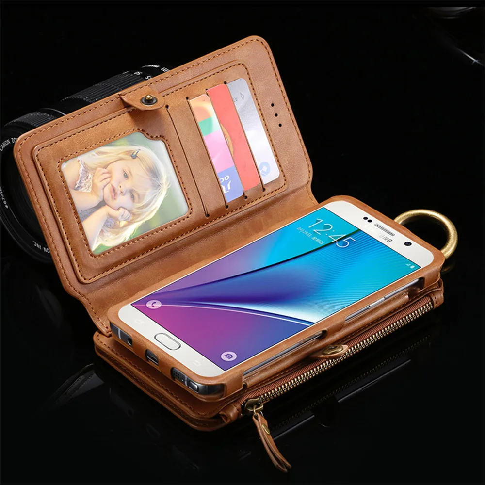

Floveme Zipper Leather Wallet Cover Case for Samsung Galaxy S9 S8 S7 S6 Edge Note 8 7 5 4 3 for Apple iphone X 8 7 6 6S Plus 5s