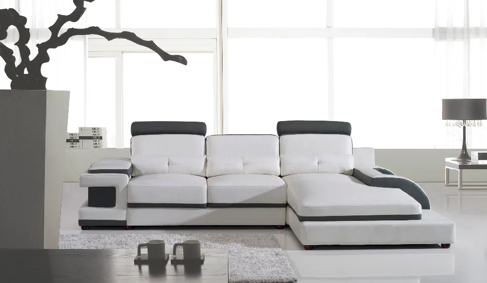 Большой угловой кожаный диван для современного секционного дивана u-образной формы