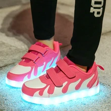 Новинка; детская светящаяся обувь для мальчиков и девочек; спортивная обувь для бега; модные кроссовки для малышей; Светодиодный кроссовки