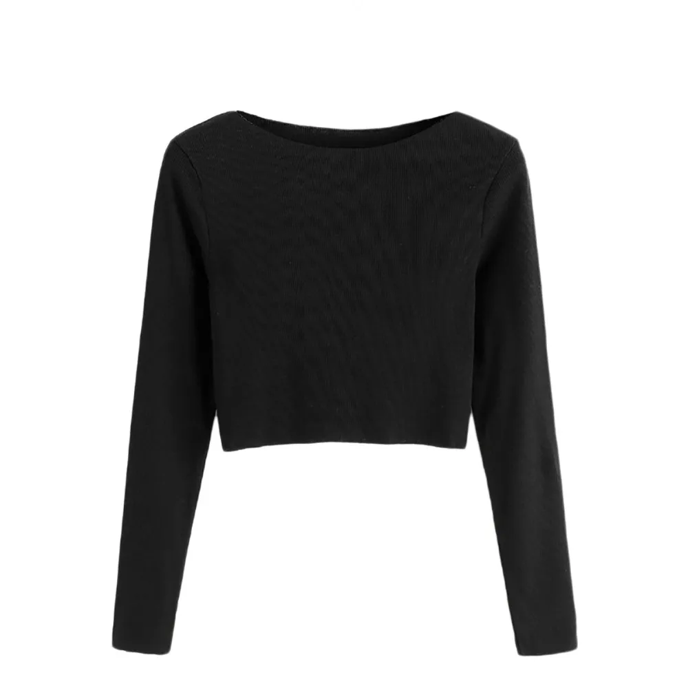 

ropa mujer verano 2018 Women Casual Solid Slim Sexy Long Sleeve Daily Blouse O-Neck Shirt Tops womens solid color blouses ropa m