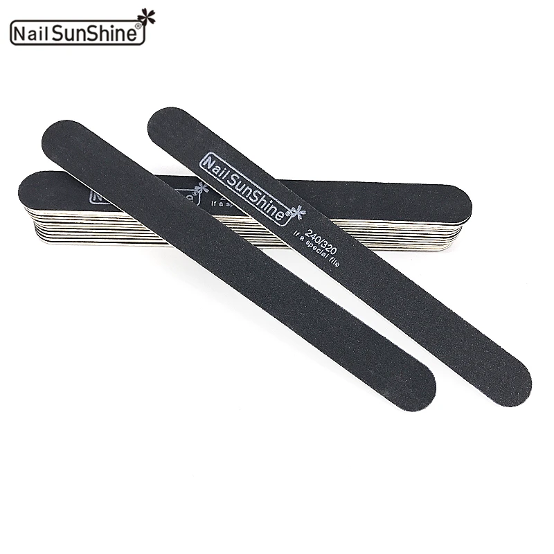 

20pcs Wooden Nail Files For Manicure Strong Thick Sandpaper Sanding Nails File Buffs Buffing Art Nail Care Tool Black Maquiagem
