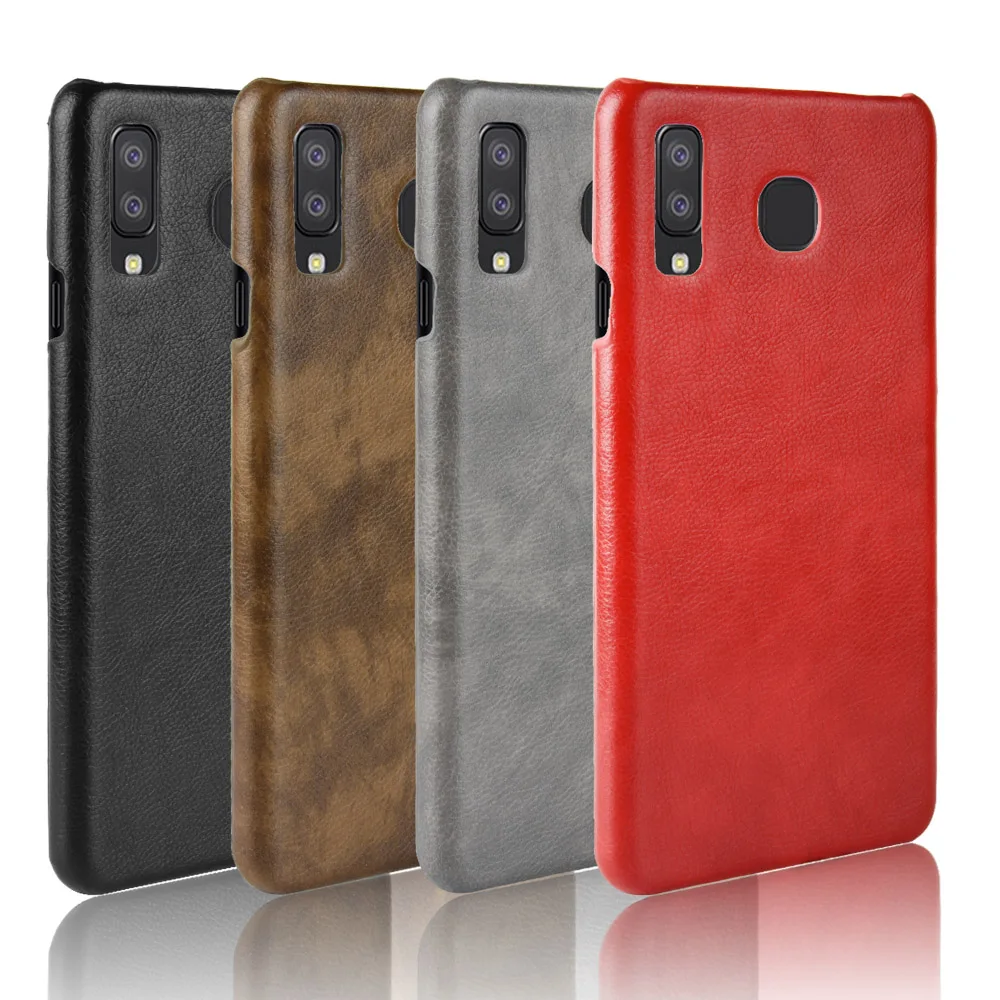 For Samsung Galaxy A8 Star Case Super Classic Ultra Slim Leather Texture Hard PC Back Cover Business Shield Retro Phone Shell |