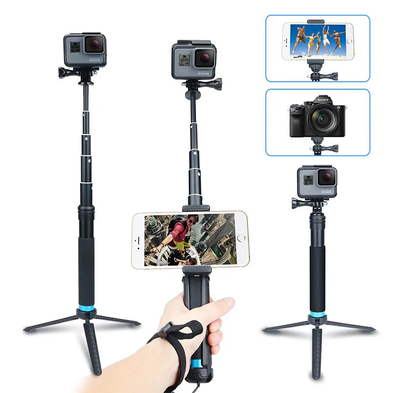 Günstig Aluminium Stativ Pole Selfie Stick für GoPro Erweiterbar Handheld Monopod Pole für Go Pro Hero 8 7 6 5 SJCAM EKEN SONY Xiaomi Yi