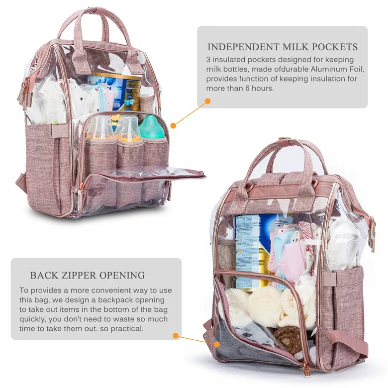 4 шт./компл. 2019 ПВХ прозрачная сумка для подгузников летняя водонепроницаемая сумка для подгузников уход за ребенком рюкзак для путешествий