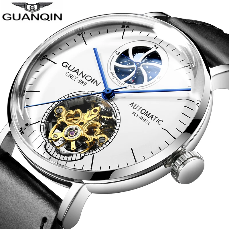 Tourbillon à Prova Guanqin Relógio Mecânico Masculino Esqueleto Automático Dwaterproof Água Marca Superior Luxo Dropshipping 2020 Mod. 115001
