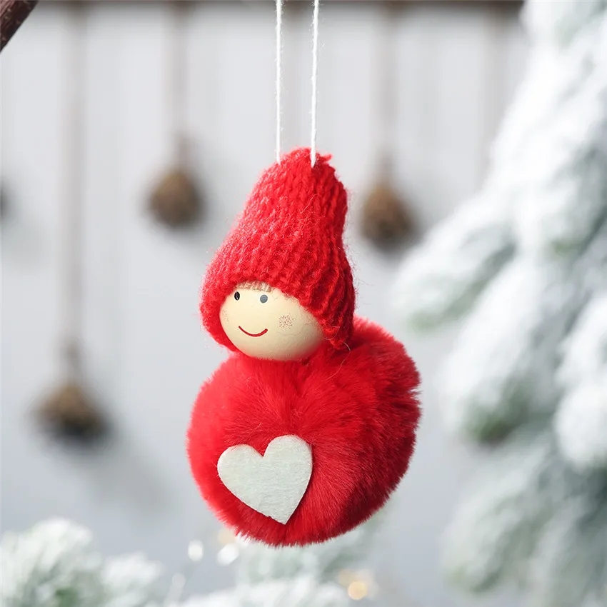 Новогодняя милая плюшевая кукла-ангел, Рождественское украшение подвеска, елочные украшения, Рождественское украшение для дома Navidad - Цвет: 0610Red