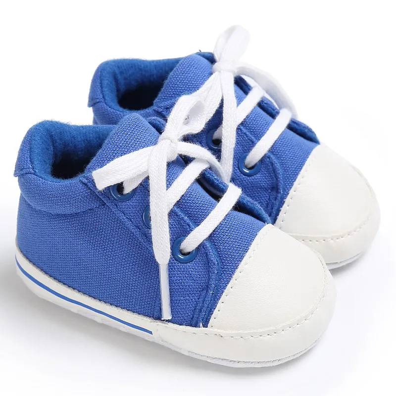 Детская обувь для маленьких мальчиков холст кроссовки Демисезонный Lace-Up Мягкий на мягкой подошве детские первые ходоки