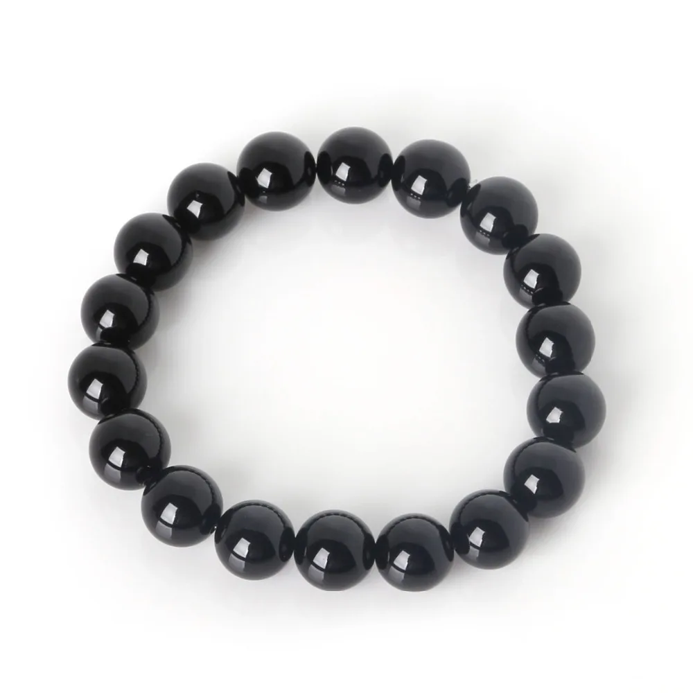 

Charm Bracelet With Natural Stone Beads 6 8 10mm Black Onyx Agates Yoga Beaded Bracelet & Bangle For Man Women Friend Gift