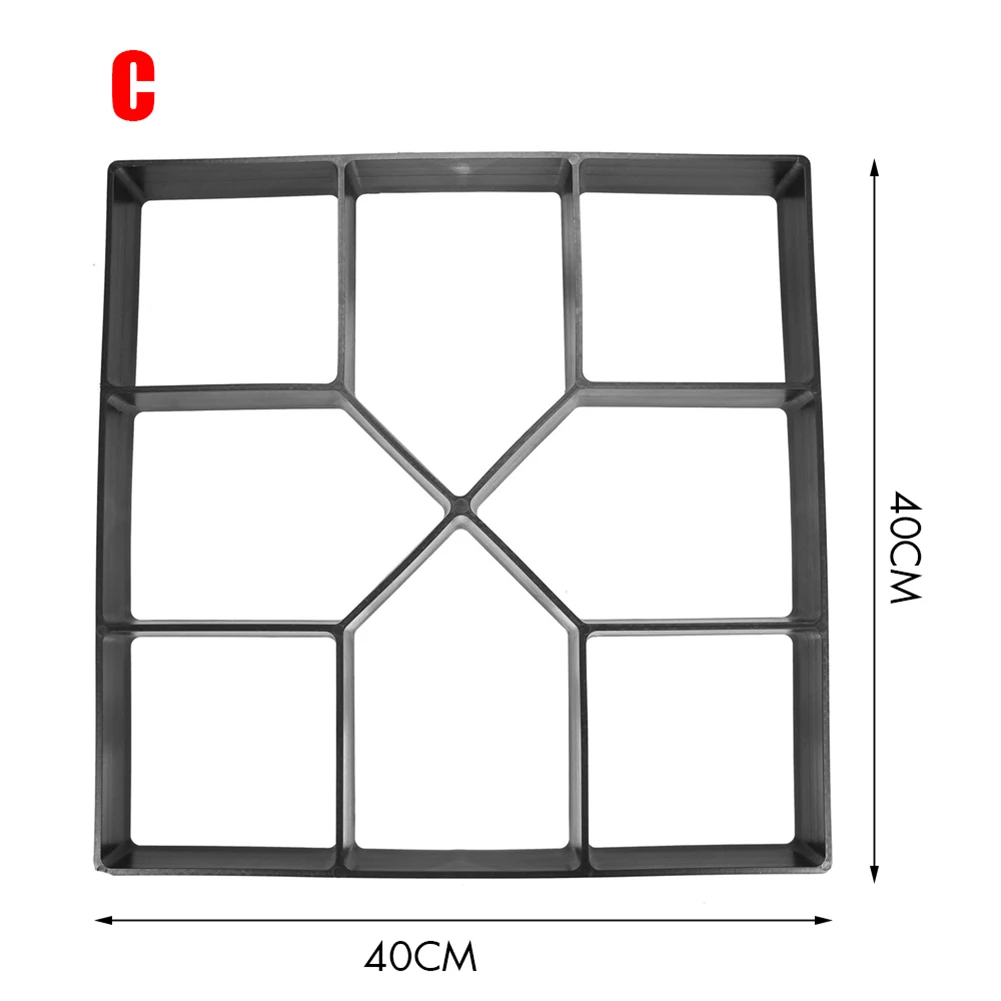 Garden DIY Plastic Path Maker Pavement Model Concrete Stepping Stone Cement Mould Brick TT-best