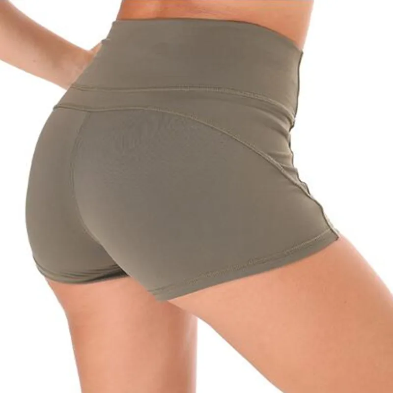 

Nylon Fitness Jogger Shorts Women High Waist Solid Sport Workout Shorts Slim Tummy Control Gym Athletic Shorts