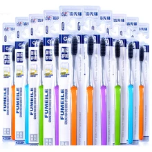 10 шт., двойная ультра мягкая зубная щетка, бамбуковый уголь, нано-щетка, зубная щетка, стоматологический персональный уход за полостью рта, зубная щетка, черные головки