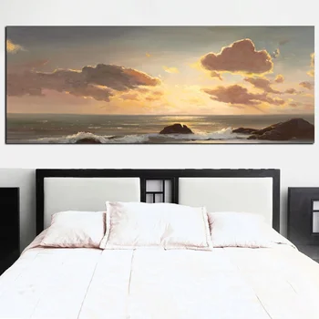 

HD Print Sunset on the Sea Ocean Waves Landscape Oil Painting Seascape on Canvas Modern Pictures Wall Art Living Room Home Decor