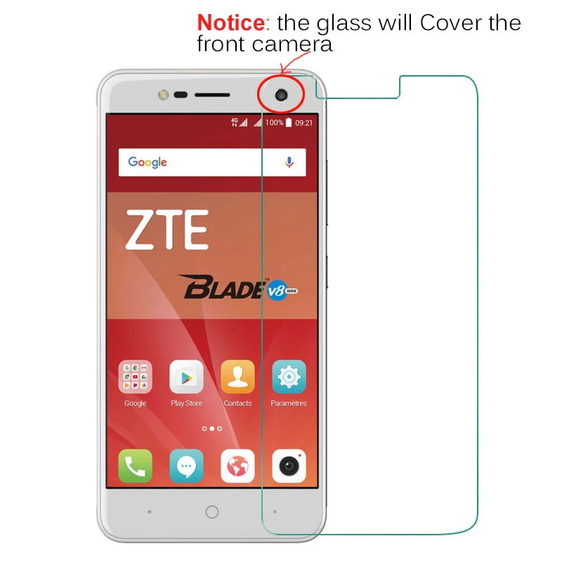 2 шт. для zte BV0850 Blade V8 мини-закаленное стекло Защита экрана 2,5 9h защитное стекло на V 8 mini pelicula de vidro