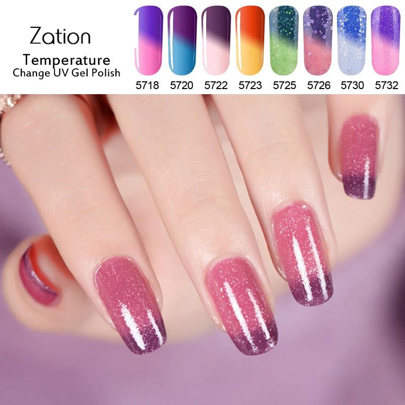 

Zation Gel Varnish Lucky Chameleon Enamel Poly Gel Lacquer Art Set Temperature Change 29 Color LED UV Thermal Gel Nail Polish