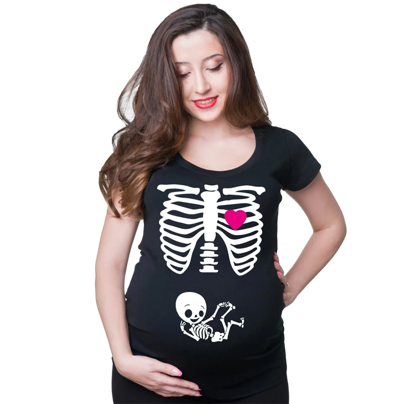 Image Printed Tshirts Pregnant Mujer Maternity Loose Tshirt Maternity Shirt for pregnant women plus size 2XL Pregnancy clothes YL208