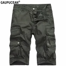 Мужские карго шорты 98% Хлопок 2% спандекс карманы военная армия по колено мужской зеленый черный хаки синий мужские короткие штаны