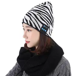 Для женщин носить стильные bluetooth музыка шляпа Кепки женский Беспроводной гарнитуры наушники Динамик MIC зима Шапки