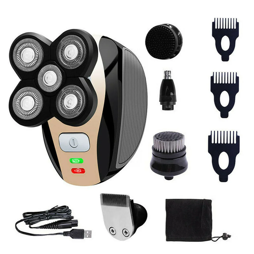 

5 in 1 Multifunction Electric shaver Hair Trimmer Clipper Ricoh head Shave Bald Machine Rechargeable 4D Floating Head Razor