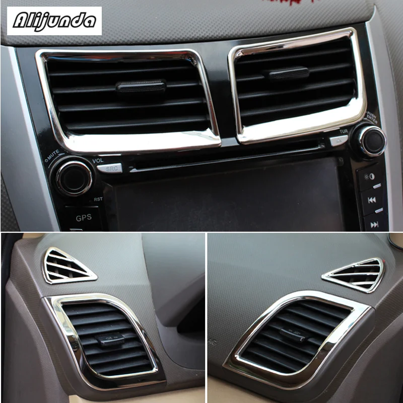 6 шт. АБС хром для Hyundai Solaris Verna Accent sedan хэчбек 2011 2016 кондиционер на выходе|Лепнина