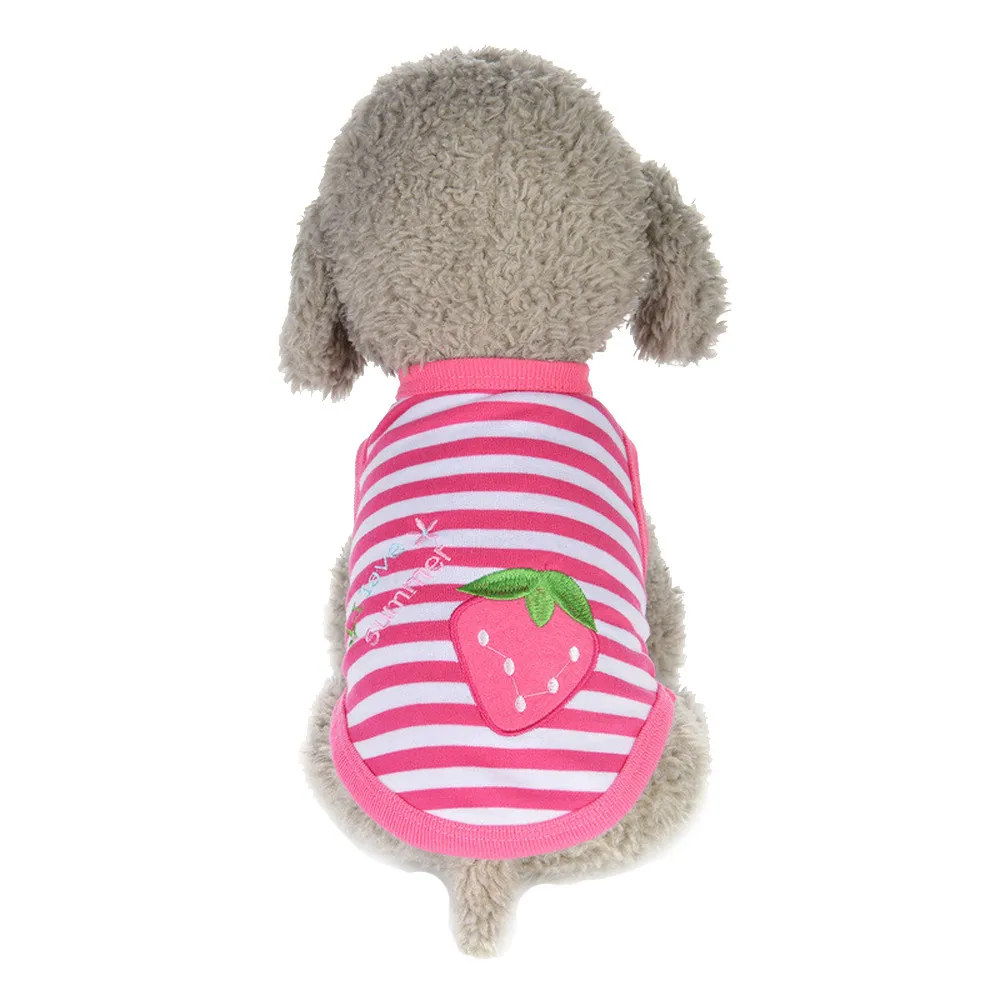 Pet Clothes Puppy Round Neck Shirt Two-Legged Strawberry Pattern Vest 10.11 |
