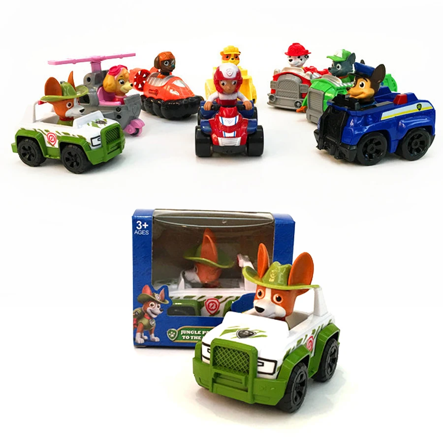 

ATOY New 8pcs/lot Patrulla Canina Toys Tracker Environmental Car Spain Patrol Canine Puppy Patrol Dog for Children Birthday Gift