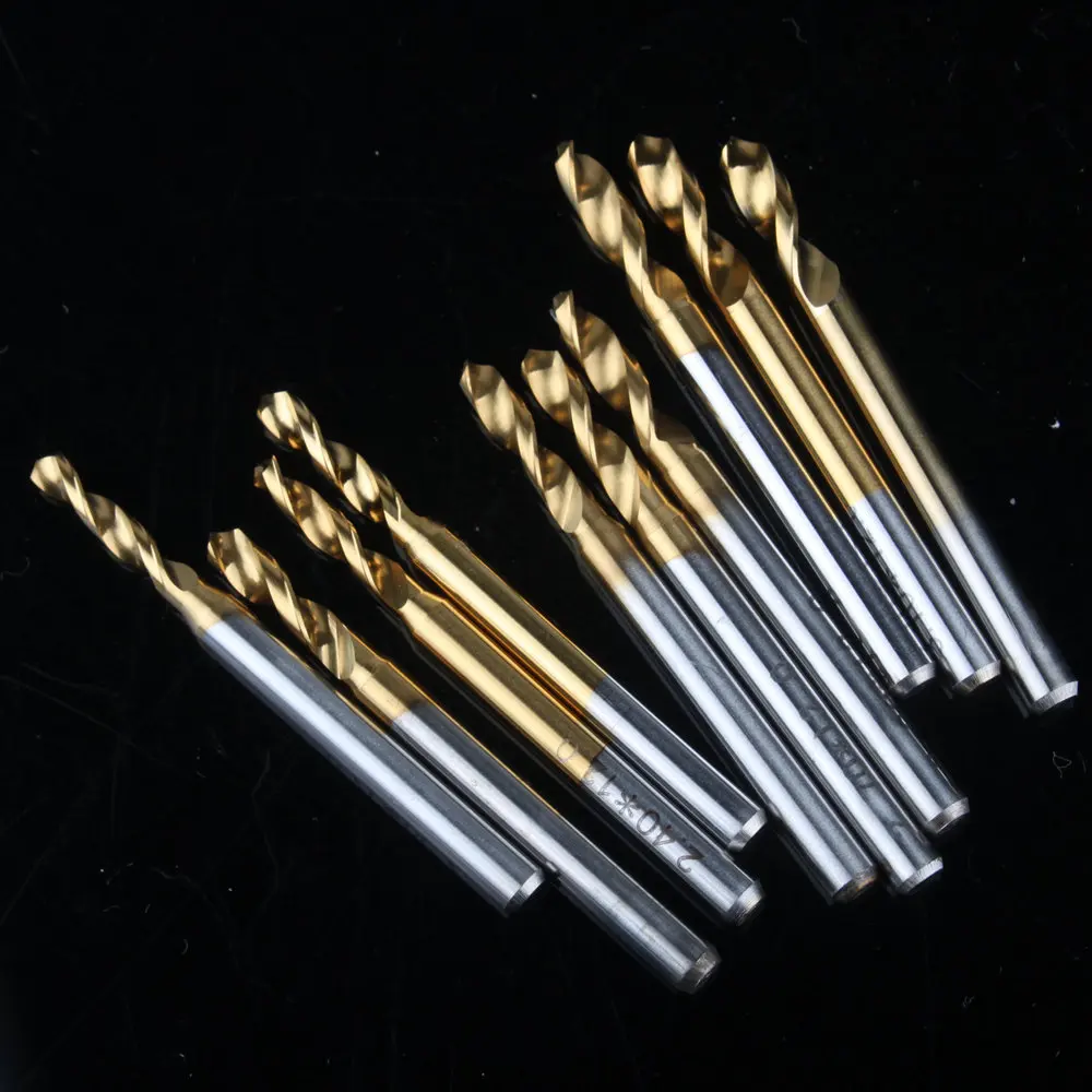10x 1.7mm Nitride Coated Carbide Titanium PCB Dremel CNC Drill Bits Router