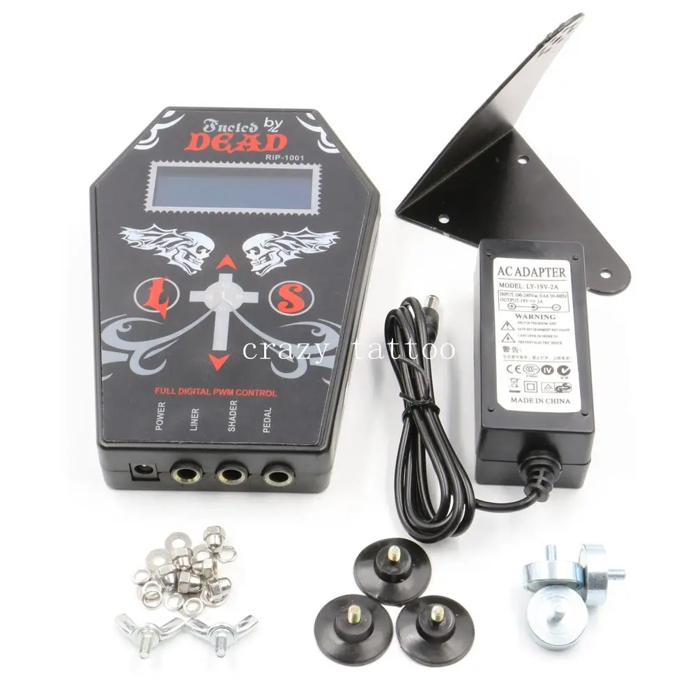 Professional Tattoo Power Supply High Quality Black Dual LCD Tattoo