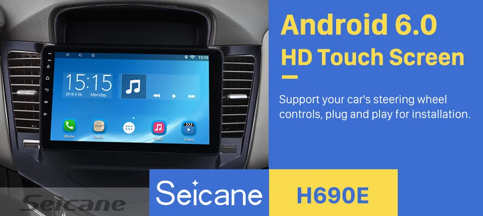 Discount Seicane 2Din 9" HD Android 8.1/7.1/6.0 Car GPS Radio Stereo For Chevrolet Cruze 2013 2014 2015 Head Unit 1080P Multimedia Player 1