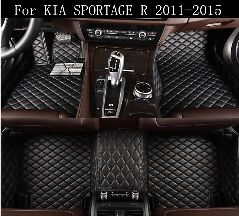 

Car 3D Luxury Leather Car Floor Mats Fits For KIA SPORTAGE R 2011 2012 2013 2014 2015 EMS Free shipping