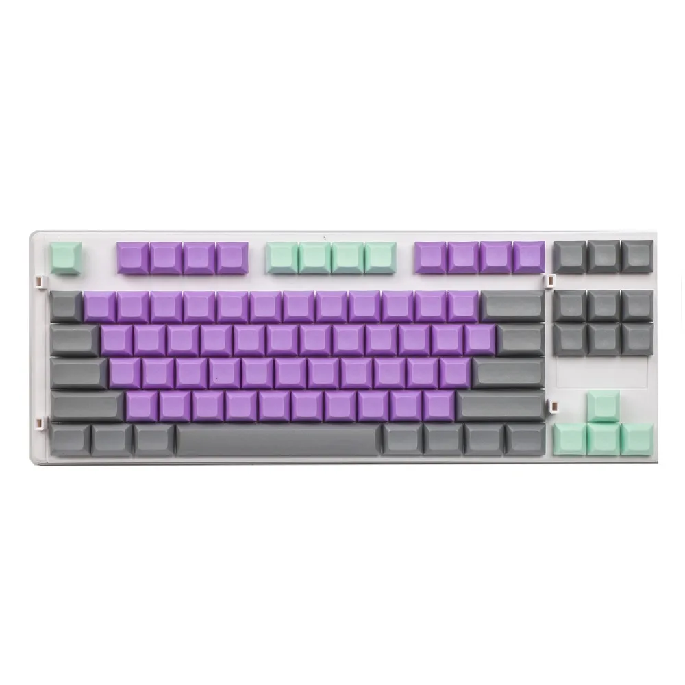 YMDK 87 DSA серый зеленый фиолетовый смешанный пустой Keycap PBT набор ключей подходит для