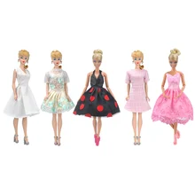 Fashion Retro Dress for Barbie Doll Clothes Accessories Play House Dressing Up Costume Kids Toys Gift leadingstar 20 pcs lot pink hangers dress clothes accessories for barbie doll pretend play new year girls gift zk15