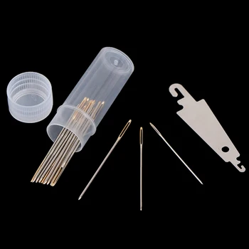 

30pcs 3.4cm 3.7cm 4.1cm Hand Sewing Needles Gold Eye Embroidery Cross Stitch Needles With Threaders Home DIY Sewing Accessories