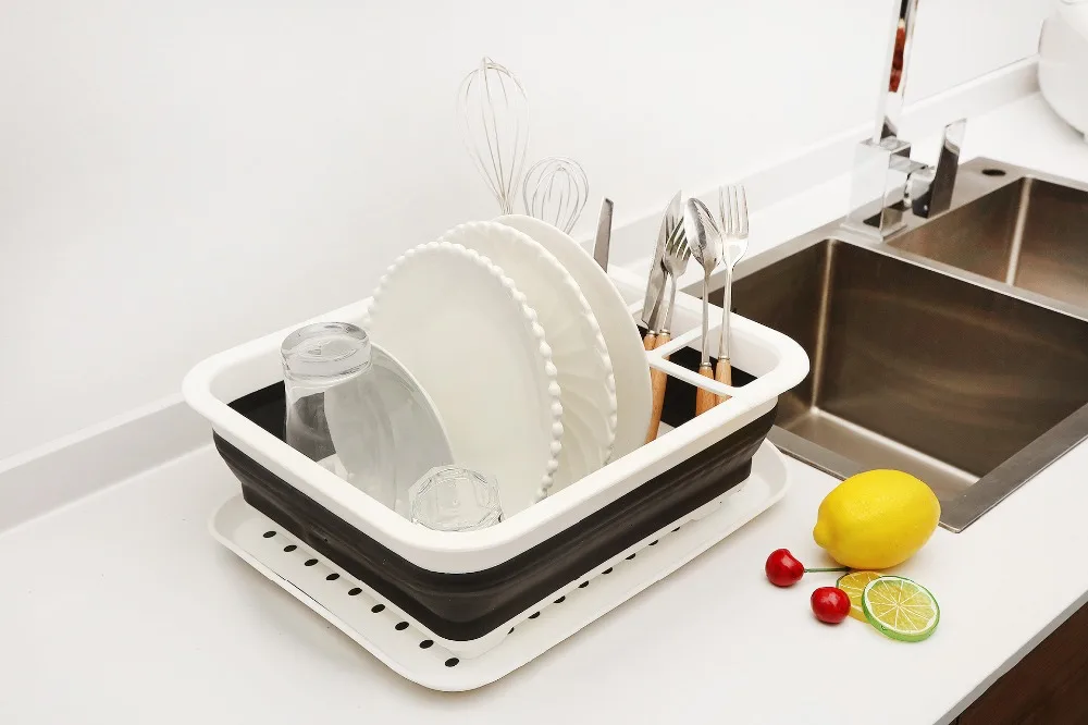 Стойка для посуды кухонный Органайзер мебель для дома экологически Портативная сушилка для посуды складной кронштейн для сушки одежды