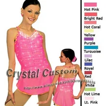 Платья для катания на коньках для девочек с спандексом Изящные новые брендовые соревнования в фигурном катании платье на заказ DR2685