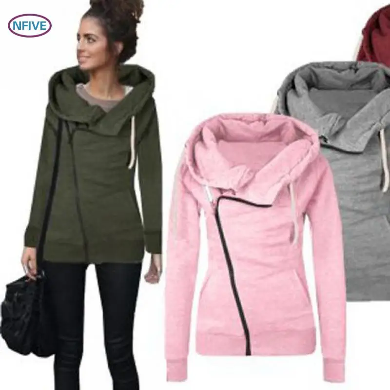 NFIVE Brand 2017 Women Slim Solid Hoodies Winter Fashion