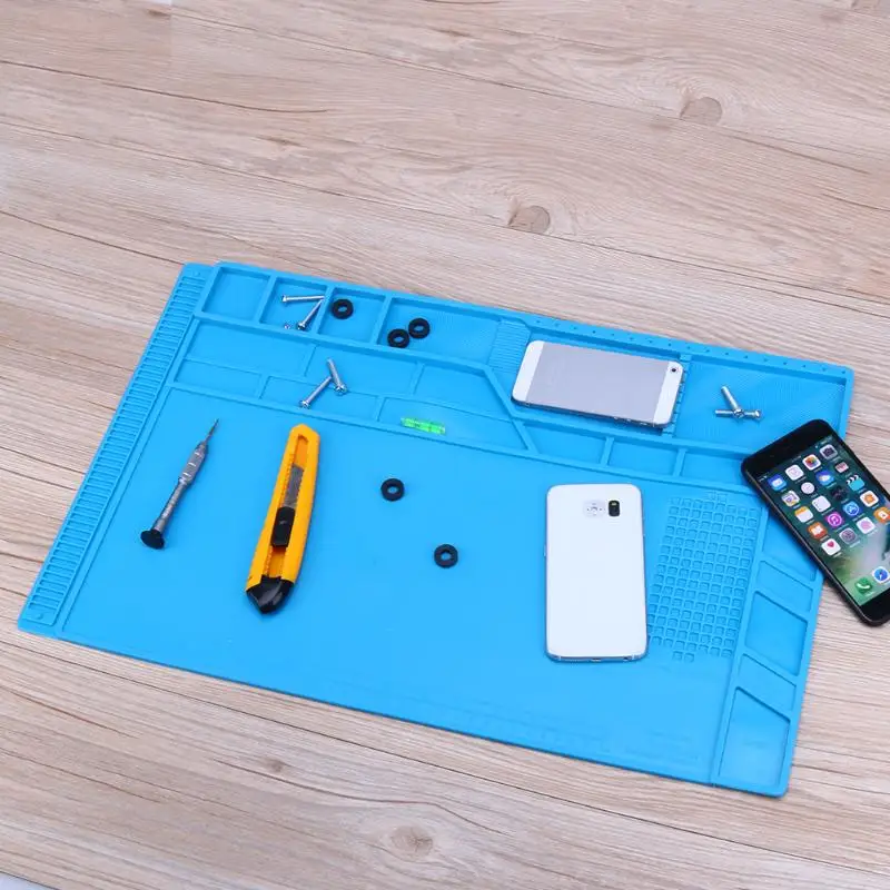 

550x350mm Silicone Pad Heat Insulation Desk Magnetic Mat Mobile Phone Repair Kit Thickening Platform Cell Phone Maintenance