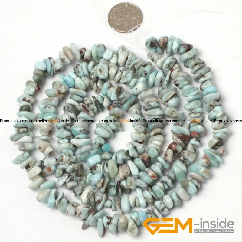 Larimar: бусины Larimar в форме картофеля и чипа из натурального камня россыпью сделай