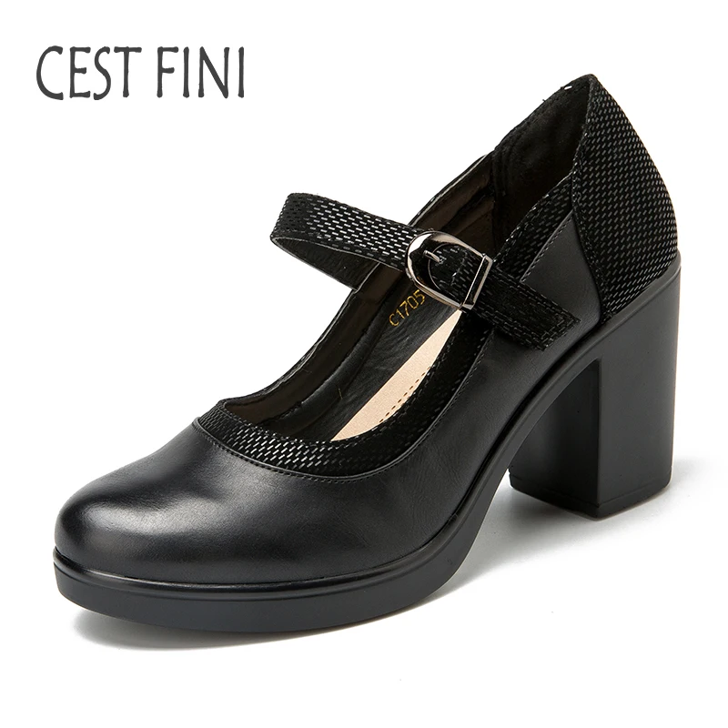 CESTFINI Mary Janes Women Pumps Fashion High Heel Platform Shoes Ladies