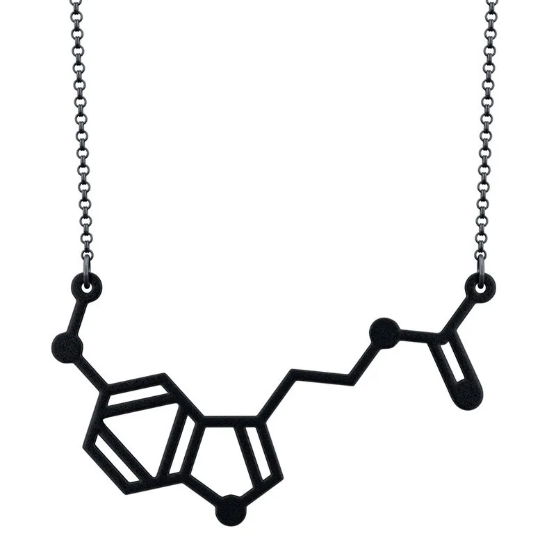 

Wholesale Melatonin Molecule Necklace Color free Choice Silver or Gold or Matte Black Free Ship 12pcs/lot