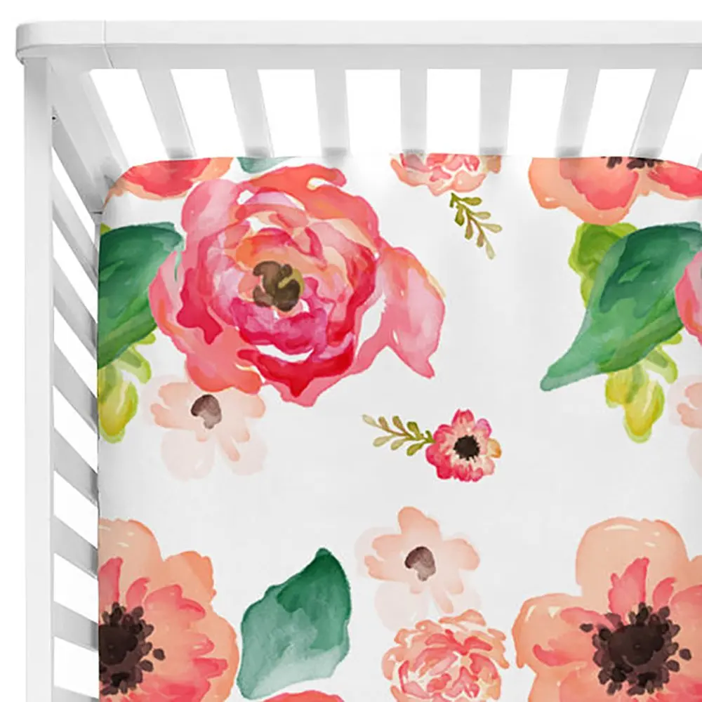 Baby Floral Fitted Crib Sheet Girl S Bed Mattresses Fits Standard